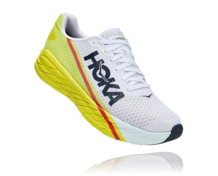 Hoka Rocket X - Tenis Corrida Estrada Mulher Branco / Rosa | PT-syXitZ5